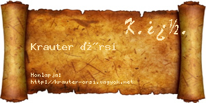 Krauter Örsi névjegykártya